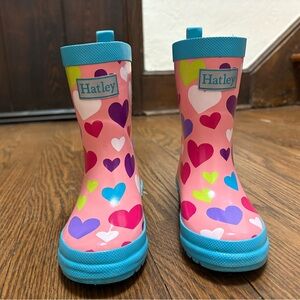 Hatley Toddler Heart Rain Boots - Pink and Blue